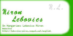 miron lebovics business card